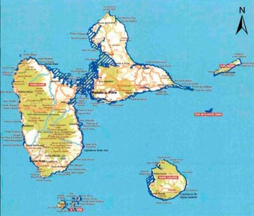 image trait de cote guadeloupe